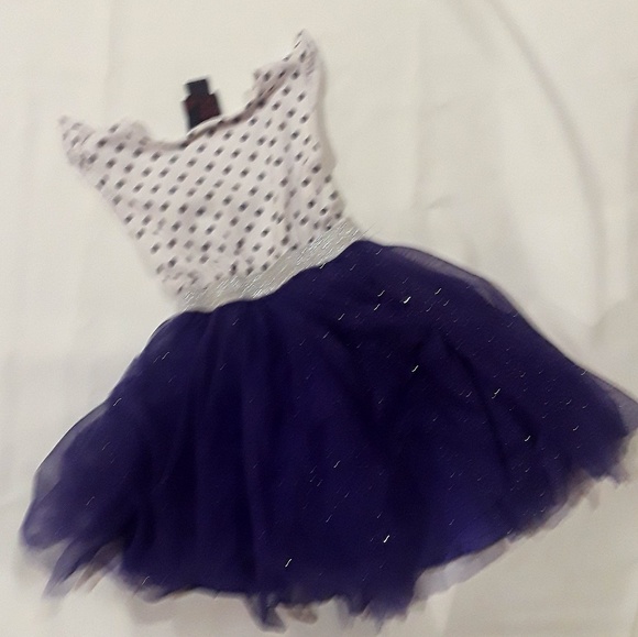 Purple white And black & White polka dot dress - Picture 2 of 2